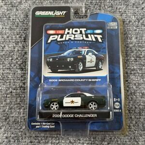 Greenlight 2009 Dodge Challenger 1:64 Black Hot Pursuit Broward Sheriff Car